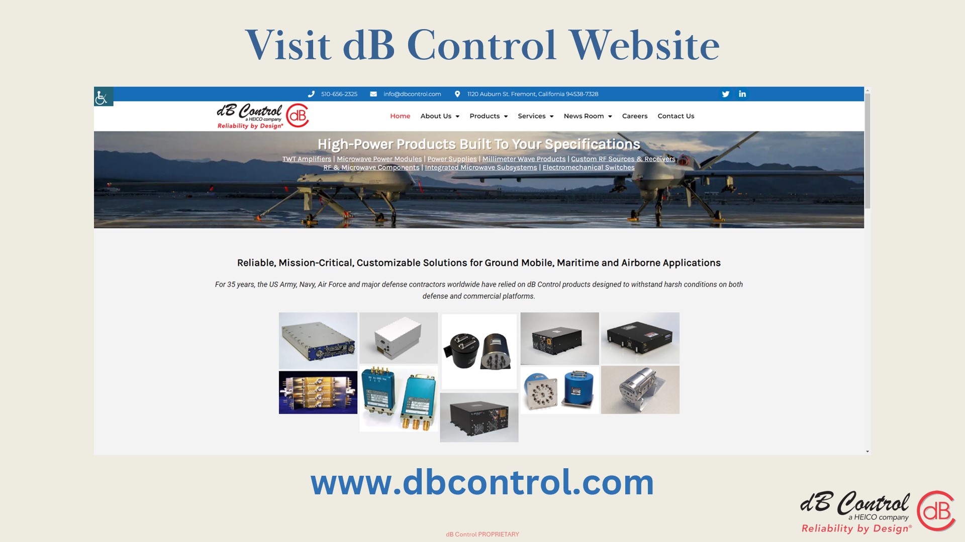 Snapshot of dbcontrol.com Landing Page